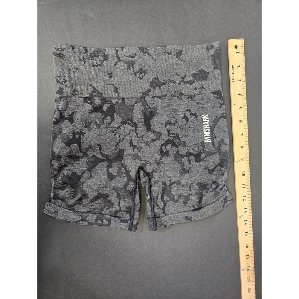 Gymshark Adapt Camo Seamless High Waisted Ruched Booty Shorts Grey Small S